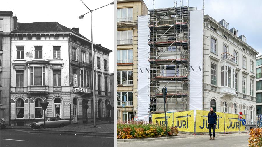 Herenhuizen op Sint-Annaplein in Gent in ere hersteld