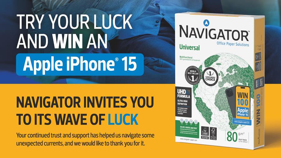 Maak kans op een Apple iPhone® 15 met Navigator en Igepa belux