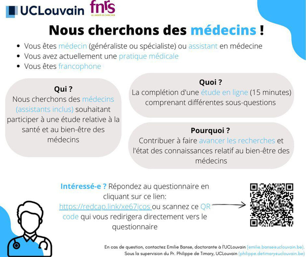 " Mon souhait : contribuer à la santé mentale des médecins "